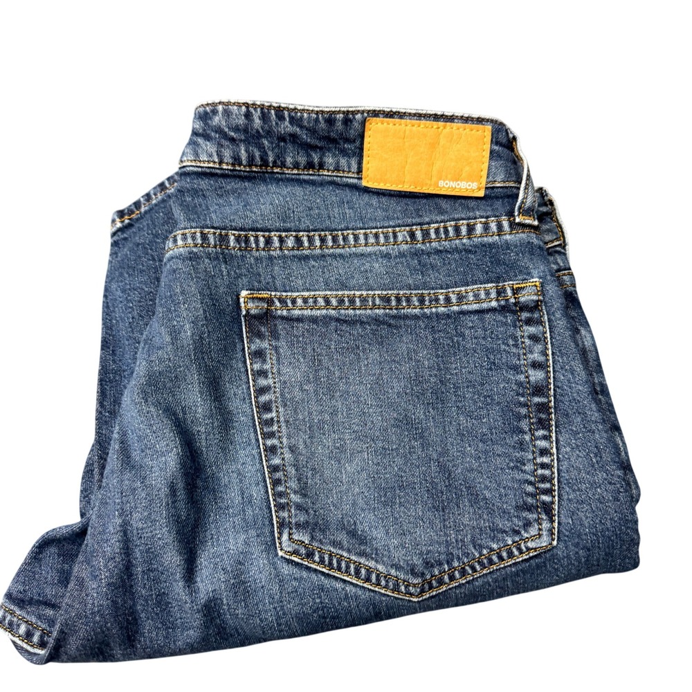 Bonobos Jeans Mens 35x34 (36x34 ACTUAL) Blue Denim Slim Straight Link Pants